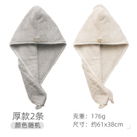 干发帽女擦洗头发毛巾浴帽超强吸水速干帽可爱包头巾加厚干发神器 厚款2条(颜色随机)