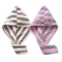 超强吸水速干干发帽女加厚洗头发包头洗澡帽浴帽可爱长发日本韩国 灰粉色1条+白咖色1条