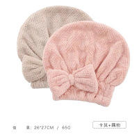干发帽女超强吸水速干神器擦头发干发巾加厚包头巾柔软浴帽洗头巾 藕粉色+卡其色
