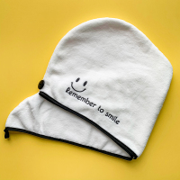 宋祖儿同款加厚干发帽女可爱卡通超强吸水速干浴帽洗头包头发帽子 3倍吸水-黑色笑脸