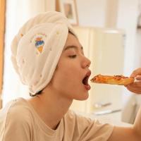 三洋汇美干发帽女超强吸水速干卡通ins可爱抖音包头巾加厚干发巾 白色冰淇凌如图