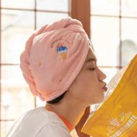 三洋汇美干发帽女超强吸水速干卡通ins可爱抖音包头巾加厚干发巾 粉色冰淇凌如图