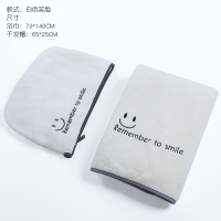 干发帽女超强吸水速干擦头发神器加厚包头巾可爱浴帽洗发速干帽 浴巾+干发帽(黑边笑脸)