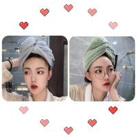 娜扎同款日本Carari考拉干发帽超强吸水速干长发干发巾包头女浴帽 灰蓝+抹茶速干帽送方巾