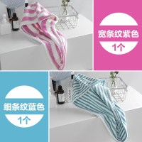 干发帽超强吸水速干神器女可爱洗头发毛巾包头的浴帽擦头发干发巾 宽条纹紫色1个+细条纹蓝色1个