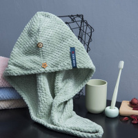 日本干发帽干发巾超强吸水速干成人女长发帽擦头发毛巾 绿色干发帽菠萝格