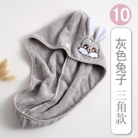 干发帽女超强吸水速干洗头毛巾抖音擦头发神器可爱成人浴帽包头巾 10#灰色兔子三角款