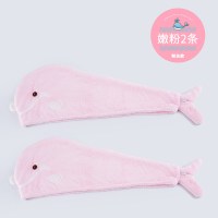 包头巾浴帽干发帽子可爱女超强吸水毛巾擦长头发快速干神器洗头巾 嫩粉2条装[超强吸水款]