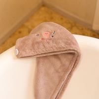 [Rico联名干发帽]女吸水毛巾速干发巾超强浴帽擦头巾包头洗头发 海洋乐园(粉)干发帽