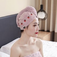 干发帽女强吸水擦洗头发超强速干帽浴帽可爱网红抖音长发包头毛巾 草莓粉