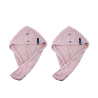 日本 黑科技干发帽 超强吸水干发帽速干发不滴水不伤发丝 藕粉(2条装)