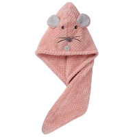 媲美韩国干发帽超强吸水速干发帽女可爱干发巾加厚长发浴帽洗头巾 1条菠萝格萌鼠[烟粉]★韩款