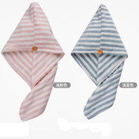 媲美韩国干发帽超强吸水速干发帽女可爱干发巾加厚长发浴帽洗头巾 2条=[烟粉细条+灰蓝细条]★韩款