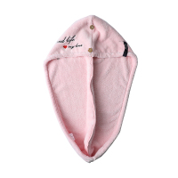 日本加厚干发帽成人超强吸水长发包头毛巾女浴帽可爱擦头速干神器 A款葫芦形刺绣粉色