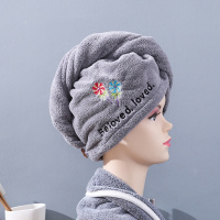 干发帽女超强吸水速干包头巾洗头擦头发毛巾浴帽可爱干发巾 银色棒棒糖高档灰