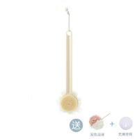 洗澡刷搓背刷背神器长柄沐浴刷软毛后背搓澡刷搓棒懒人不求人去泥 白色[双效]加赠浴花球+挂钩