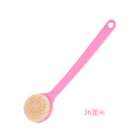 洗澡搓澡擦后背搓澡巾沐浴刷子长柄神器不求人成人搓泥皮强力 粉[弯柄36cm软毛]