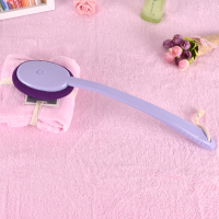 洗澡搓澡擦后背搓澡巾沐浴刷子长柄神器不求人成人搓泥皮强力 紫色[长柄澡巾刷]+替换布1个