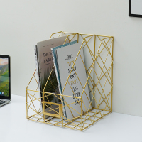 ins简约铁艺办公桌书架办公文件夹收纳盒学生资料书本桌面置物架