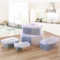 分格保鲜盒塑料密封盒橱柜杂粮盒冰箱储物盒防潮收纳箱调味盒饭盒