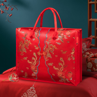 结婚被子收纳袋红色四件套包装手提婚礼陪嫁婚庆嫁妆喜被棉被袋子