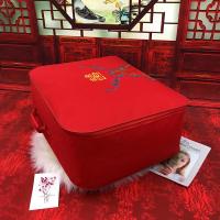 结婚装被子的收纳袋新娘陪嫁大红色喜被婚庆礼品棉花被包装袋手提