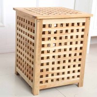 大号实木箱有盖储物箱整理可坐收纳箱网格箱凳洗衣筐茶几长桌 中号储物箱40*40*高50厘米 大号