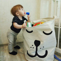 儿童玩具收纳箱筐桶盒宝宝袋子储物大容量脏衣篮神器整理布艺篓小 (开口)羞羞哒-睡觉狗 大号