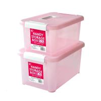 塑料收纳箱整理储物箱小号手提式奶瓶透明有盖箱子 紫色 5.2L