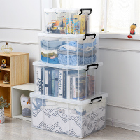 特大号透明塑料衣服收纳箱加厚透明有盖玩具收纳盒整理箱储物箱 汉诺威高透明 ❤加厚100L【3个装】39