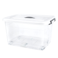加厚特大号塑料收纳箱透明有盖家用车用衣服整 加厚透明白盖款 170L[适合:棉被、厚睡衣、大衣等]长71宽52.5高43