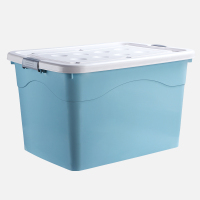 衣服被子收纳箱塑料特大号家用衣物整理箱衣柜储物箱搬家用大箱子 优雅蓝 80#L[56*41*32CM]玩具抱枕等