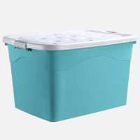 衣服被子收纳箱塑料特大号家用衣物整理箱衣柜储物箱搬家用大箱子 薄荷绿 80#L[56*41*32CM]玩具抱枕等