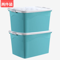 衣服被子收纳箱塑料特大号家用衣物整理箱衣柜储物箱搬家用大箱 薄荷绿两件优惠装 50#L[47*34*27CM]零食毛巾等