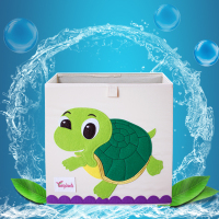 儿童玩具收纳箱布艺家用衣服整理箱宝宝卡通储物箱子收纳盒 乌龟 无盖款33cmx33cmx33cm