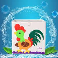 儿童玩具收纳箱布艺家用衣服整理箱宝宝卡通储物箱子收纳盒 公鸡 水洗硬盖款33*宽33.5*33