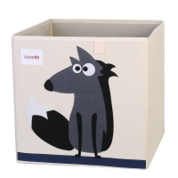 儿童玩具收纳箱整理箱收纳筐宝宝玩具箱玩具盒储物箱布艺收纳盒 狼 33*33*33cm【可水洗】