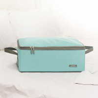 收纳箱布艺家用牛津布衣服整理箱子可折叠学生宿舍衣柜储物收纳盒 天空蓝 新款-天地盖48*38*28cm【大号】