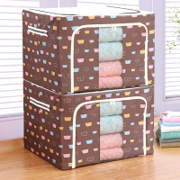 衣服收纳箱衣柜整理箱布艺储物箱收纳盒特大号被子衣物折叠收纳袋 咖熊[牛津布款] 160升单个装(加粗四钢架)