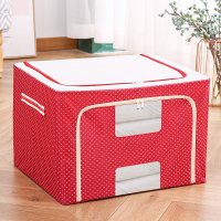 衣服牛津布收纳盒布艺整理箱特大号袋子衣柜储物箱家用神 红色圆点/牛津布/不参与满送 加强版80L[50*40*40cm]