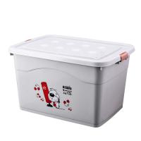 收纳箱塑料衣柜衣服整理箱大号家用衣物储物箱 辛巴狗-雾霾灰 170XL特大号【适用：羽绒服，棉被】长71宽51高42cm