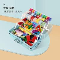 收纳盒儿童积木玩具零件分类收纳箱大容量透明塑料整理储物箱 [蓝色]大号三层 儿童耐摔环保安全款(推荐买2个以上)