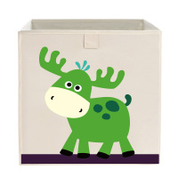 卡通儿童玩具收纳盒整理箱布艺折叠收纳箱宝宝收纳筐置物箱储物盒 梅花鹿 升级水洗款(33*33*33)