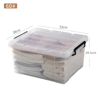 透明床底下收纳箱带轮扁平塑料特大号储物箱子床下收纳盒收纳神器 60#[53*38*24.1cm] 一个装