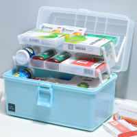 医药箱家用药盒收纳盒应急家庭装医护医用急救药箱小药品儿童 超大号蓝色
