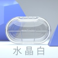 药盒便携分装的小号盒子迷你 收纳精致随身密封药丸7天大容量薬盒 水晶白-全新升级底部透明