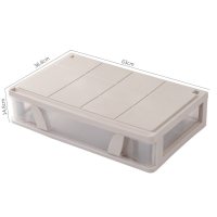 内衣收纳盒抽屉式三合一储物分格文胸内裤袜子整理箱有盖收纳神器 卡其色[无格]