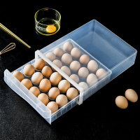 冰箱鸡蛋收纳盒保鲜厨房抽屉式饺子收纳蛋盒子架托装鸡蛋多层托盘 单层抽屉式鸡蛋盒[可放鸡蛋30个]