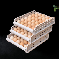 冰箱鸡蛋收纳盒保鲜厨房抽屉式饺子收纳蛋盒子架托装鸡蛋多层托盘 三层抽拉可叠加鸡蛋盒[可放鸡蛋90个]