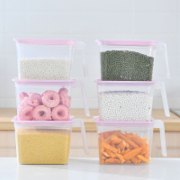 厨房冰箱带盖保鲜盒塑料密封盒大容量五谷杂粮收纳盒储物盒 北欧紫(六只装)